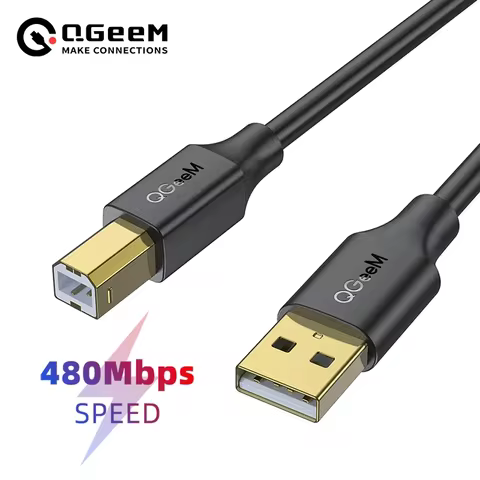 QGeeM USB2.0 Printer Cable USB Printer Cable Type A to B Printer Scanner Cable for HP Canon Epson Sa
