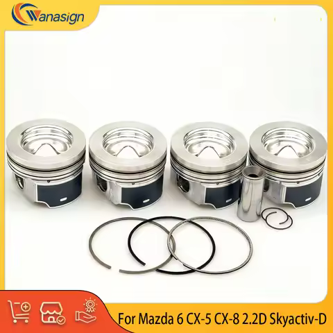 Engine Parts Piston & Rings Set Fit 2.2 L L4 Diesel For Mazda 6 CX-5 CX-8 2.2D Skyactiv-D 2011- SHY1