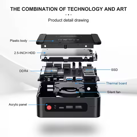 Beelink GK Mini MINI PC Intel Celeron J4125 Windows 11 DDR4 8GB 128GB 256GB WIFI5 BT4.0 LAN Desk Off