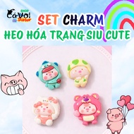 Super cute mini costume pig charm Set to decorate cute slipper accessories - Super cute slipper char