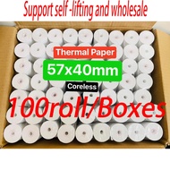 100 rolls 57 x 50mm 57x40mm 57x30 foodpanda Thermal Paper Pos Receipt 57 x 50mm for Thermal Printer