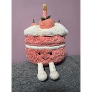 Cute JC Peach Cake Plush Toy Simulation Cake Plush Doll Birthday Gift Home Decoration