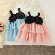 Summer New Baby Girl Cake Dress, Sweet Black Bow Children'S Sleeveless Clothes (9 Months -4 Years Ol