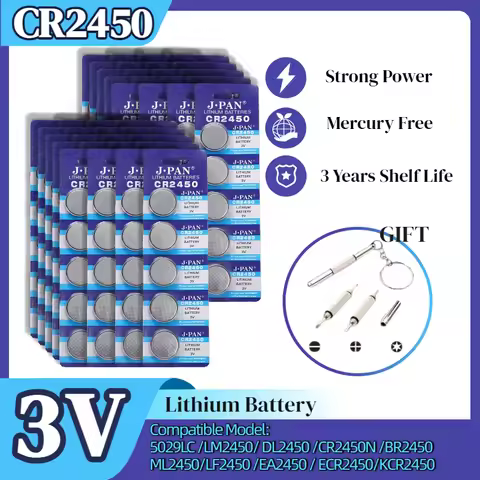 CR2450 3V Lithium Battery 550mAh BR2450 DL2450 CR2450N Cell for Toys Watch Scale Wholesale Price Lon