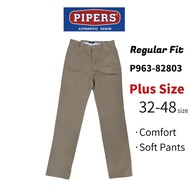 PIPERS Men's Slack Pants Regular Fit Khaki Plus Size 34-48/ Seluar Slack Lelaki Regular Fit Saiz Bes