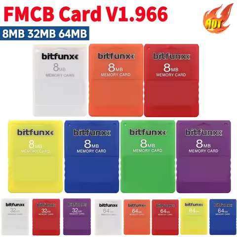 FMCB V1.966 Memory Card 8MB 32MB 64MB for PS2 Game Console Free McBoot Card Program Game Data Consol