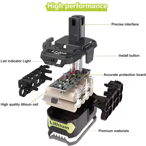6Ah/5.5Ah for One Plus 18v Battery Lithium for P108 P102 P103 P104 P105 P107 P109 P122 PBP005 Batter