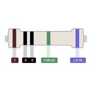 Metal Film Resistor DIP 1/4W Color Ring 0.1% Precision 910k/1.2M/2M/3.3M/3M/4.7M/5M/10M
