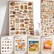 Bread Poster,Bakery Art, Kitchen Poster, Kitchen Decor, Food Poster, Food Art, Food Gift, Foodie Wal