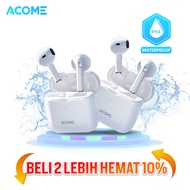 Acome TWS Bluetooth 5.3 Headset Earphone IPX4 Waterproof 3 Gram Ultra Light Inpods AT01 - Garansi Re