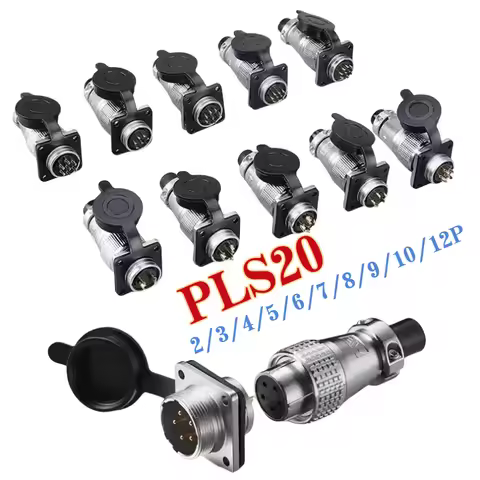 PLS20 Aviation Connector 2/3/4/5/6/7/8/9/10/12 Pin Air Carrier Connector Opening Diameter 20mm WS20 