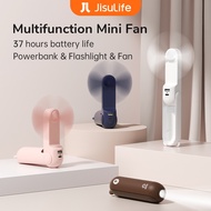 JISULIFE Portable Fan Mini Fan 4500mAh Handheld USB Desk Small Fan Powerbank Flashlight Function