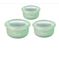 Ready Stock 🎯SALE🎯 La Gourmet Pack to go 3pcs (0.42L + 0.73L + 1.2L) Round Canisters with 304 stainl