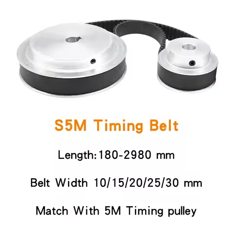 Pulley Belt S5M-940/945/950/960/965/975/980/1000/1025/1040/1045 Transmission Belts Width 10/15/20/25