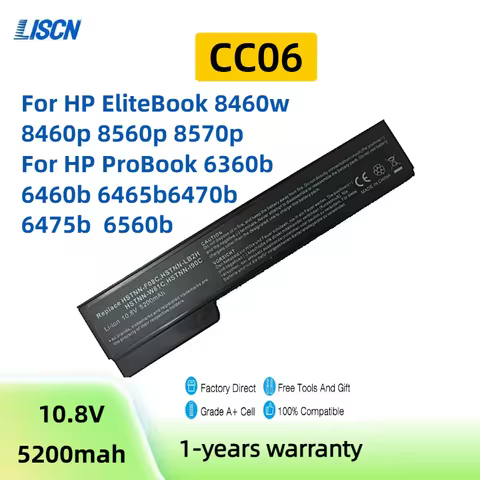 CC06 8460p Laptop Battery for HP ProBook 8470P 8460w 8560p 6460b 6465b CC06X CC06XL HSTNN-F08C HSTNN