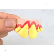 Soft ceramic teeth blended by Halloween fake fangs buck teeth