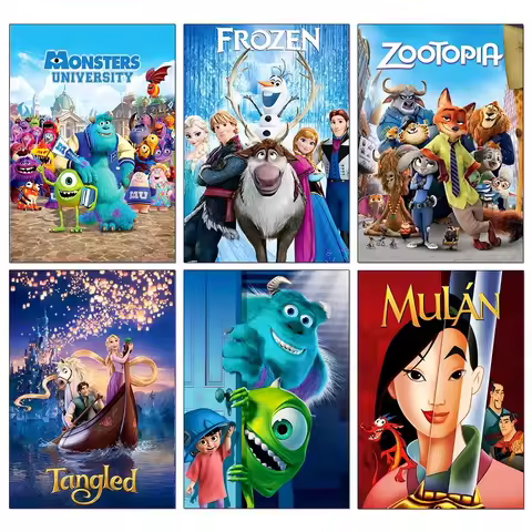 Disney 5D DIY Diamond Painting Monsters Inc Full Drill Mosaic Embroidery Zootopia Picture Cartoon Ar