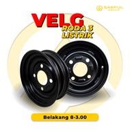Front and Rear Rims Ring 8 Tires Size 3.00-8 Electric Bike 3 Wheels Electric E-Bike Universal