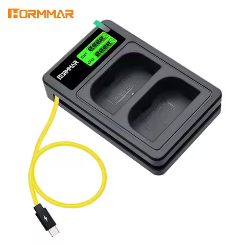 LP-E6 LP-E6N Dual Slot Charger, Smart LCD Display USB Type C Fast Charger For Canon EOS 5D4 6D2 7D2 