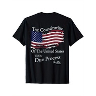 KATUN AS Due Process American Flag Vintage Men's T-Shirt Patriotic Cotton Shirt