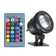 AC/DC 12V 10W RGB LED Underwater Light Submersible Lamp with Remote Control 16 Colors Changing Flash