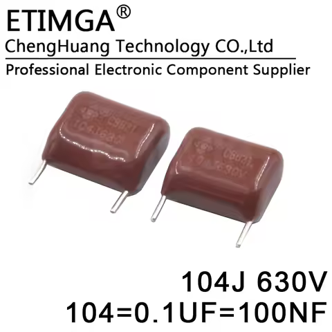 10PCS/LOT CBB Capacitor 104J630V 0.1UF 100NF 104J 630V P10 Polypropylene Film Capacitor CBB21 CBB22 