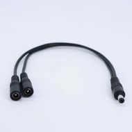 30cm 50cm 1 to 2 way DC Power adapter splitter Cable 5.5mmx2.1mm 1 male to 2 female extension Wire c
