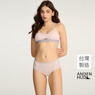 [Anden Hud] Imperfectly.high Waist Briefs (Purple Orange Pinstripes) Pure Cotton Made In Taiwan