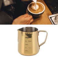ที่ทำฟองนมถ้วยเครื่องตีฟองนม304สแตนเลสแบบคู่เหยือกนึ่งกาแฟสำหรับทำสีลาเต้อาร์ต350มล. สีทอง