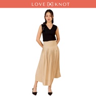 Jinny Pleated Midi Skirt (Beige)
