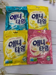 Combo 3 Túi Kẹo Lotte AnyTime Bạc Hà đào chanh 60g hàn quốc