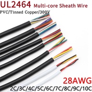 1m Ul2464 Sheathed Wire Cable Channel Audio Line 2 3 4 5 6 7 8 9 10 Cores Insulated Soft Copper Cable Signal Control Wire