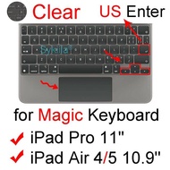 Keyboard Cover for iPad Pro 11 Magic Pro 12.9 10.5 Air 4 5 3 10.2 10.9 7 8 9 Smart Case Folio Silicone Protector Skin Film EU