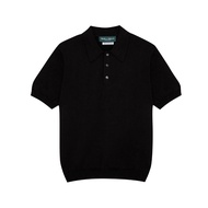 MadetoMature AP-07B-7012-BLACK เสื้อถักโปโลกระดุม3เม็ด สีดำ