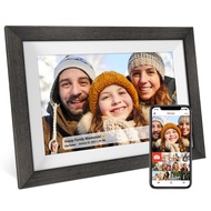 Frameo 32GB Memory 10.1 Inch Smart Digital Picture Frame Wood WiFi IPS HD 1080P Electronic Digital Photo Frame Touch Screen