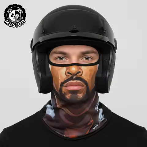 Musion Balaclava Helmet Liner Full Face Mask Skull Print Moto Topeng Muka Rider for Cycling and Ridi