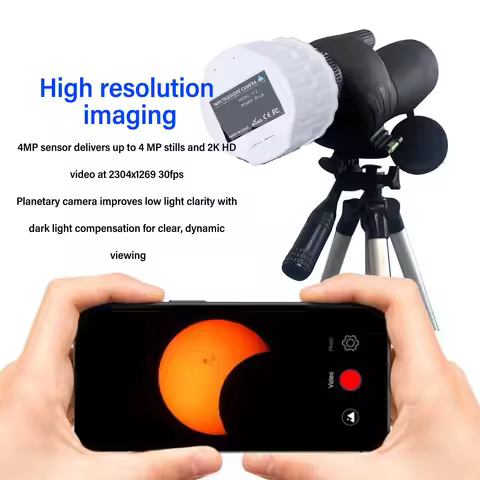 WiFi Telescope Eyepiece Camera Built in App 4MP WiFi Wireless Digital Eyepiece for 1.18‑1.97in Sight