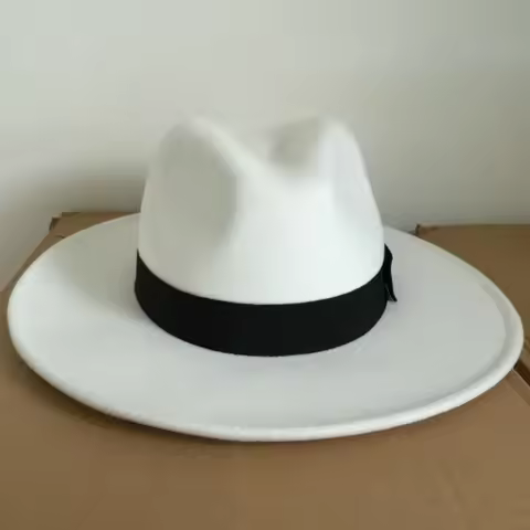 Retro Jazz Style Black White Cotton Fedora Hat Michael Jackson Formal Dress Cosplay Accessory