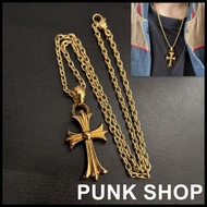 Necklace 24K Gold Cross Pendant Necklace 0267