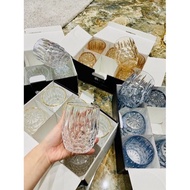 Set of 6 golden heat-resistant glass cups, Set of 6 high-quality glass cups