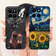 For Honor X7C ALT-LX2 Phone Case With Elegant Floral Butterfly Pattern Lens Protective HonorX7c X 7C