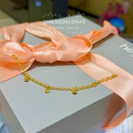 EMAS 375 RANTAI TANGAN KAKI BUDAK 9K GOLD BABY BRACELET ANKLET T89C