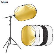 Selens Photography Reflector Stand kit 24x36 inches 5 in 1 reflectors with 78 inches Light Stands an