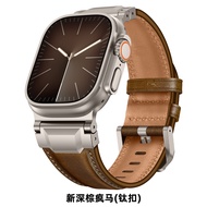 สร้อยข้อมือหนังธุรกิจ สําหรับ iWatch Ultra 3/2 49 มม. 46 มม. 45 มม. 44 มม. สายรัดผู้ชาย สําหรับ iWat