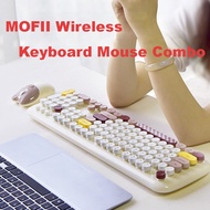 MOFII Wireless Keyboard Mouse Combo Cute Cat Mouse Silent Office Keyboard Set 104 Keys for Laptop De