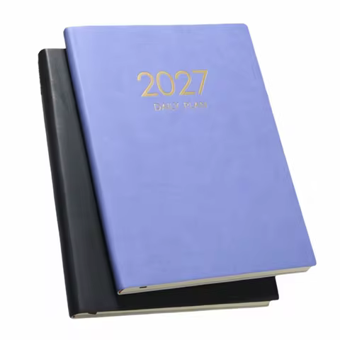 New PU 2027 Daily Planner Hardcover Lined Pages Schedule Planner A4 Daily Plan Notebook Personal Sch