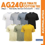 JCP x ARRIVE GUIDE Ultimate Cotton 240gsm Oversized T-Shirt Unisex Siro Side Seam Tshirt Baju Kosong
