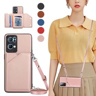 For OPPO Reno 7 Pro,Reno 6 Pro+ 5G,A95 A94 A93 A74 A7 A5S A12 A52 A72 A92 Crossbody Case Wallet for Women and Girls with Card Holder&amp;Adjustable Shoulder Strap&amp;PU Leather Flip Cover
