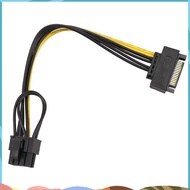 15Pin  Male to 8Pin(6+2) PCI-E Power Supply Cable  Cable 15-Pin to 8 Pin Cable 18AWG Wire for Graphi