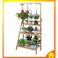 [OneHome] Wooden Shelf Rack Flower Gold Hang Pot Vase Garden Plant Stand Rak Kayu Pasu Pokok Bunga Gantung Taman Hiasan